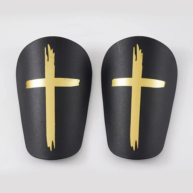 MIni shin pads with God's Cross