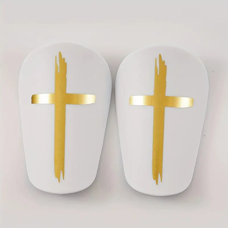 MIni shin pads with God's Cross